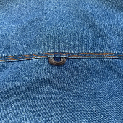 90s St. John's Bay Leather Collar Denim Jacket