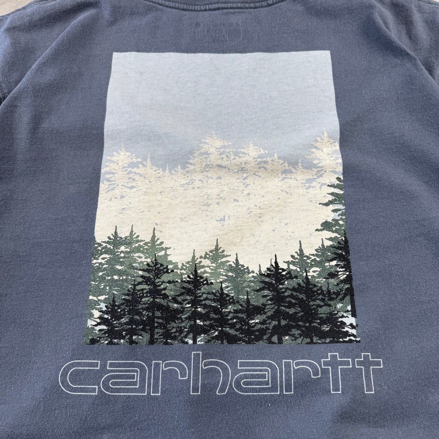 00s Carhartt Blue Forest Graphic Pocket T-Shirt