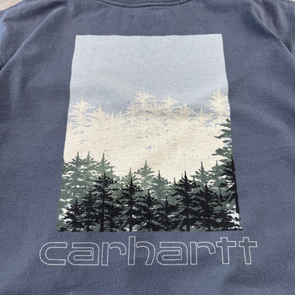 00s Carhartt Blue Forest Graphic Pocket T-Shirt