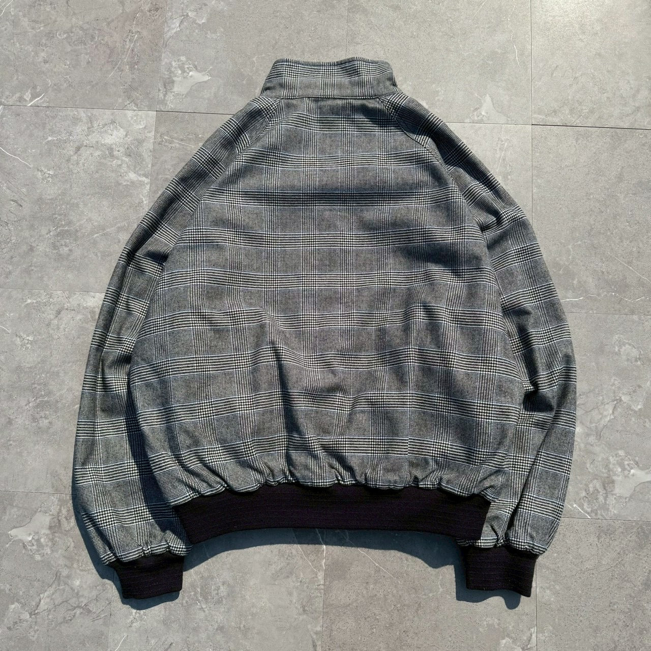 90s-00s Ralph Lauren Rare Houndstooth / Navy Reversible Harrington Jacket