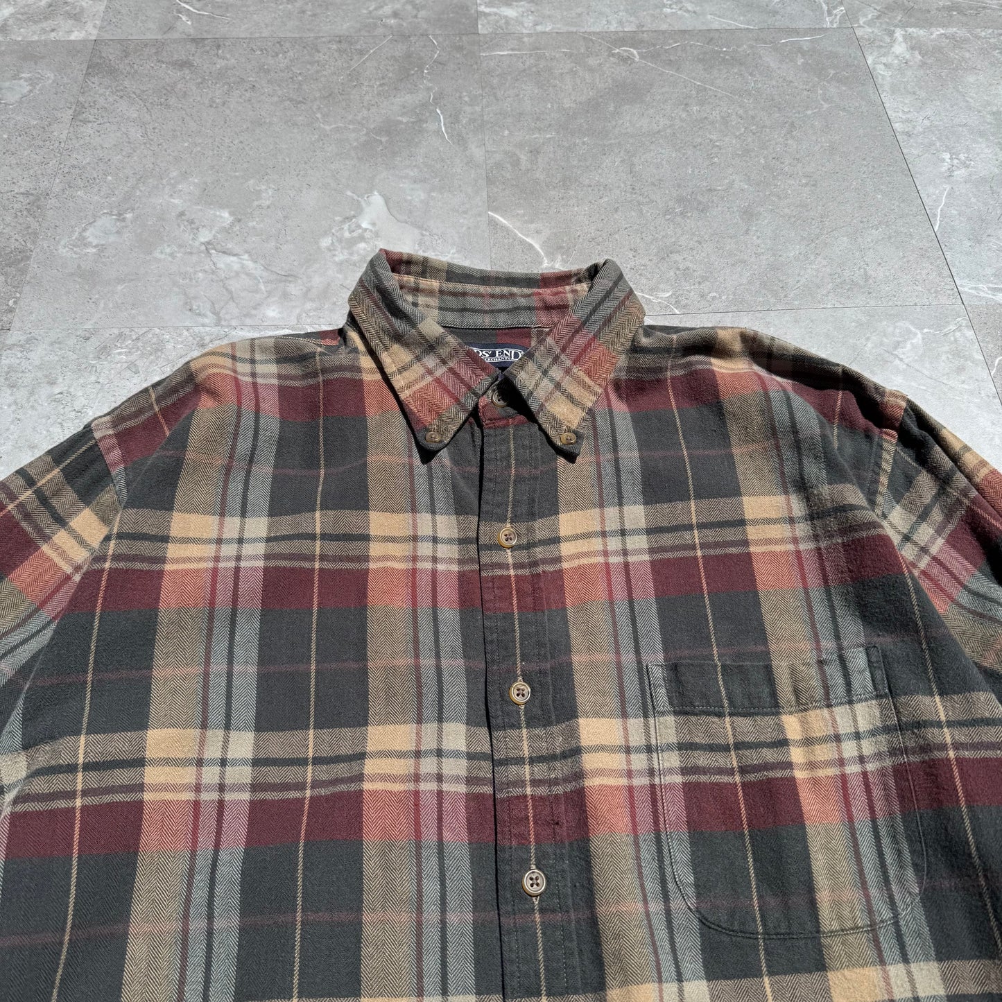 90s Lands' End Checkered Flannel Shirt KiiChain Clothing