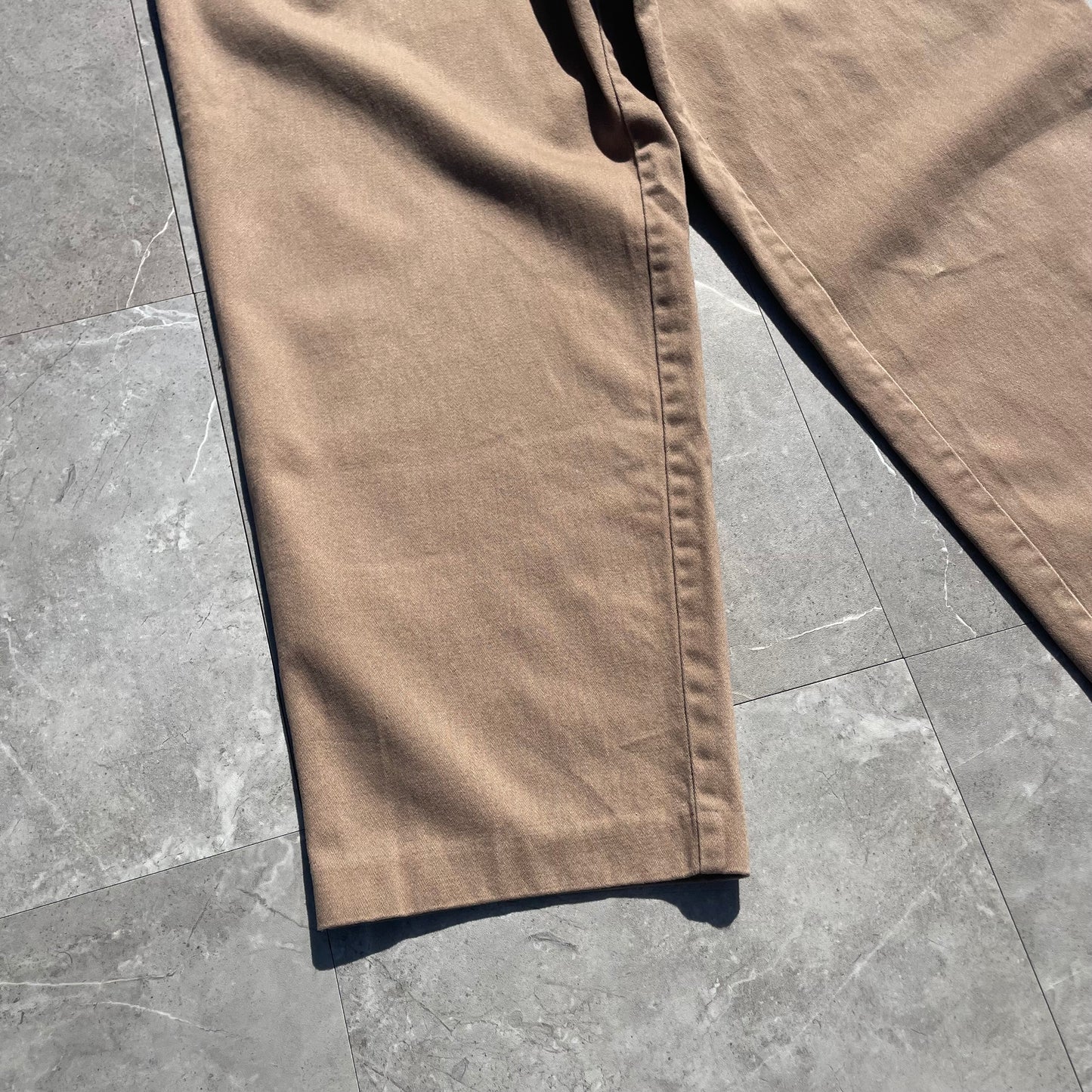 80s-90s Lands' End Beige Two-Tuck Chino Pants Size 32