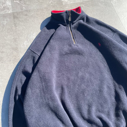 90s Ralph Lauren Navy Fleece Half-Zip Pullover