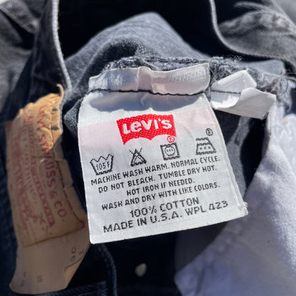 90s Levi's 501 Made in USA Black Denim 34x30