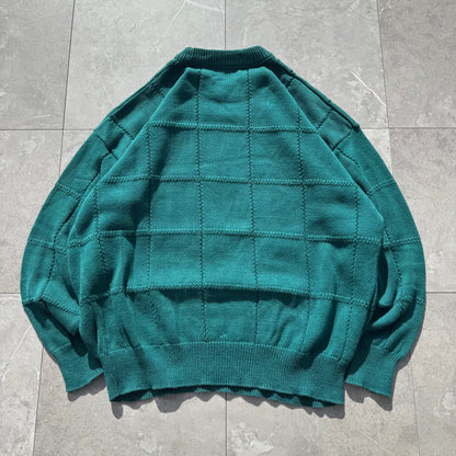 90s Towncraft Made in USA Green Cotton Design Knit