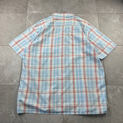 00s Polo by Ralph Lauren Andy Camp Blue Checkered Open Collar Shirt L