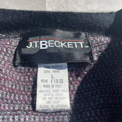 90s-00s J.T. Beckett Wool-Acrylic Made in Italy Knitted Cardigan