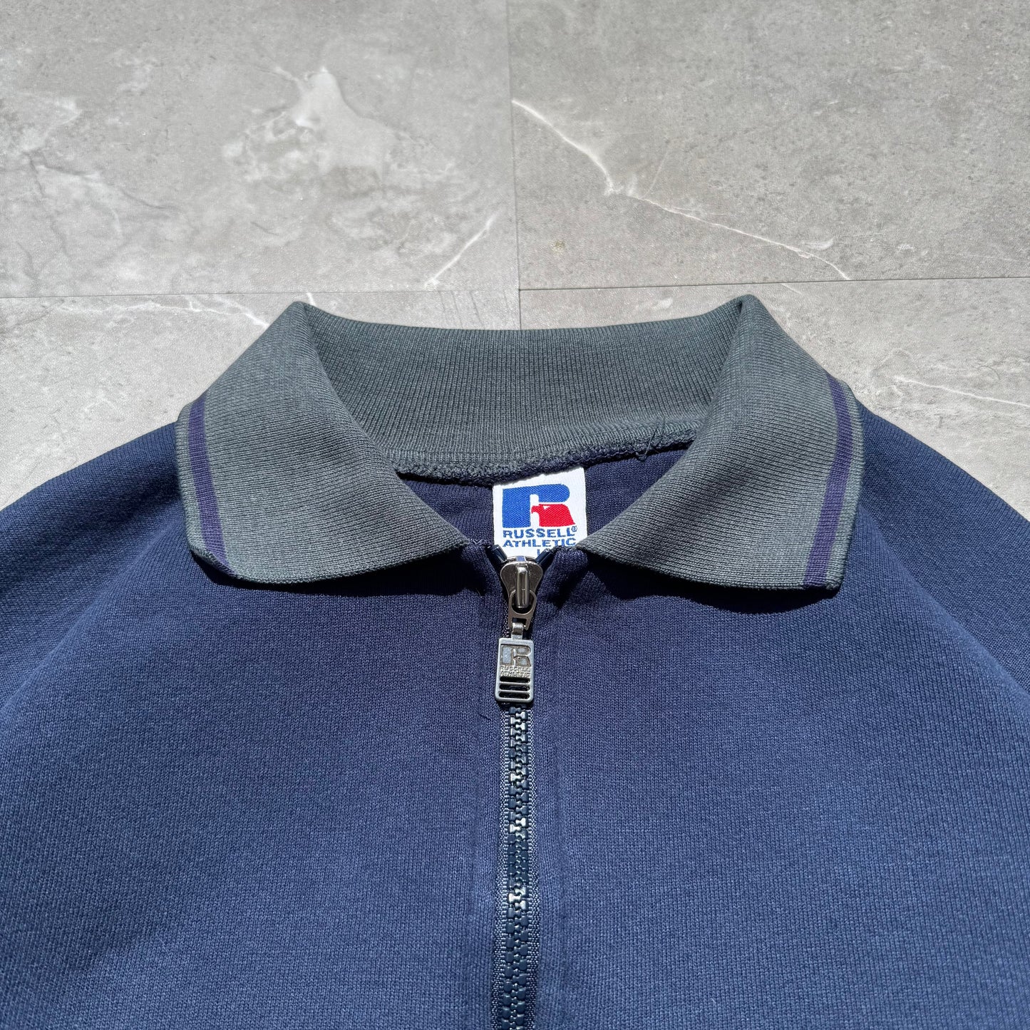 90s Russell Athletic Made in USA Half-Zip Polo Sweatshirt KiiChain Clothing
