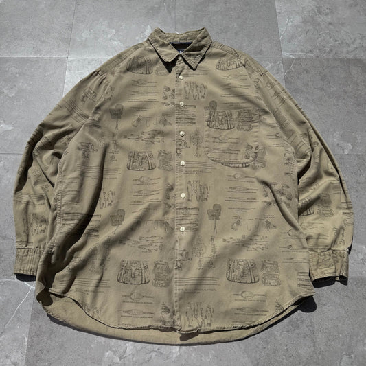 90s Nautica Fishing Graphic Shirt KiiChain Clothing
