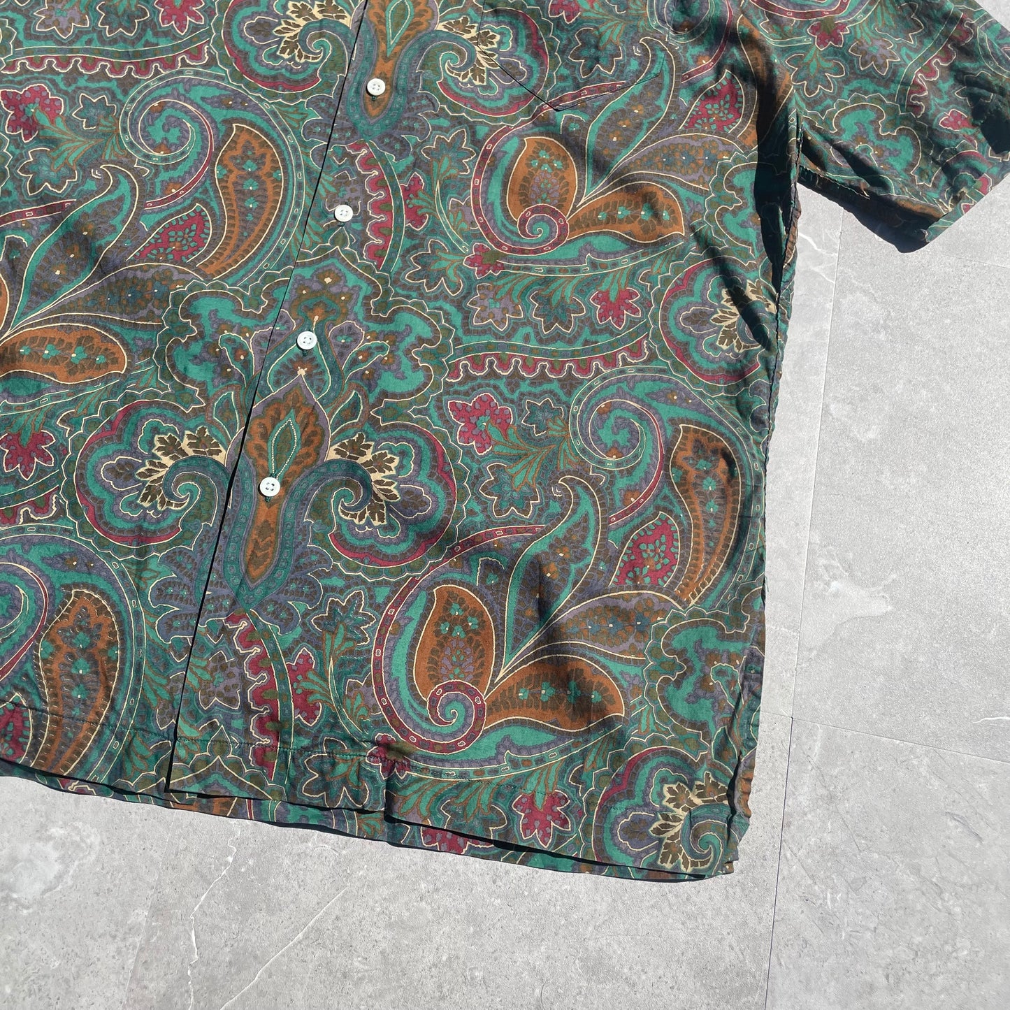 80s-90s Ralph Lauren Made in USA Paisley Hawaiian Shirt