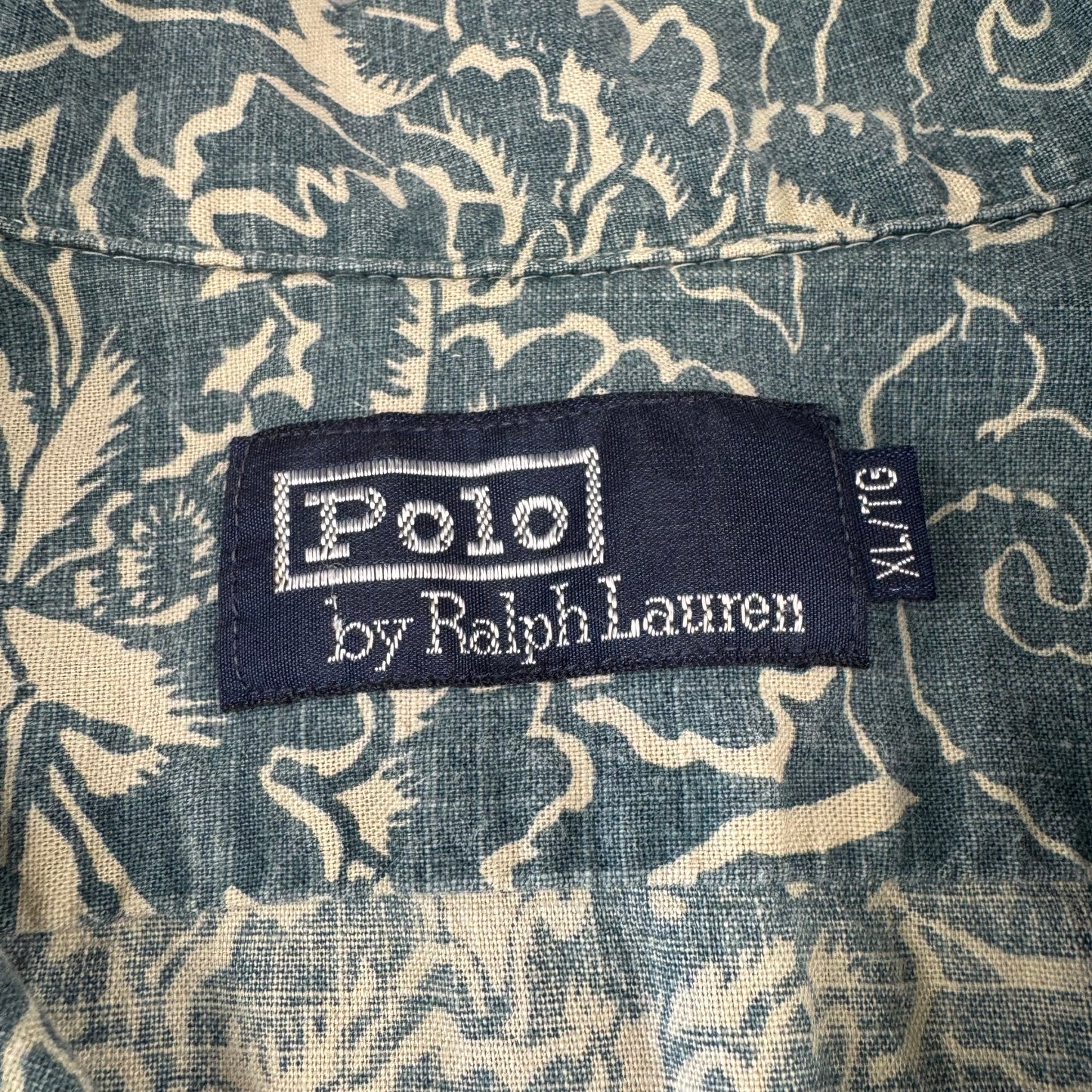 90s Polo by Ralph Lauren Light Blue Paisley Open Collar Shirt