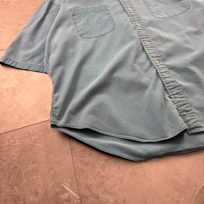 90s Cambridge Classics Faded Blue Button Down Short Sleeve Shirt XL