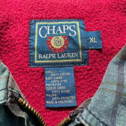 80s Chaps Ralph Laure Checkered Fleece Lined Jacket