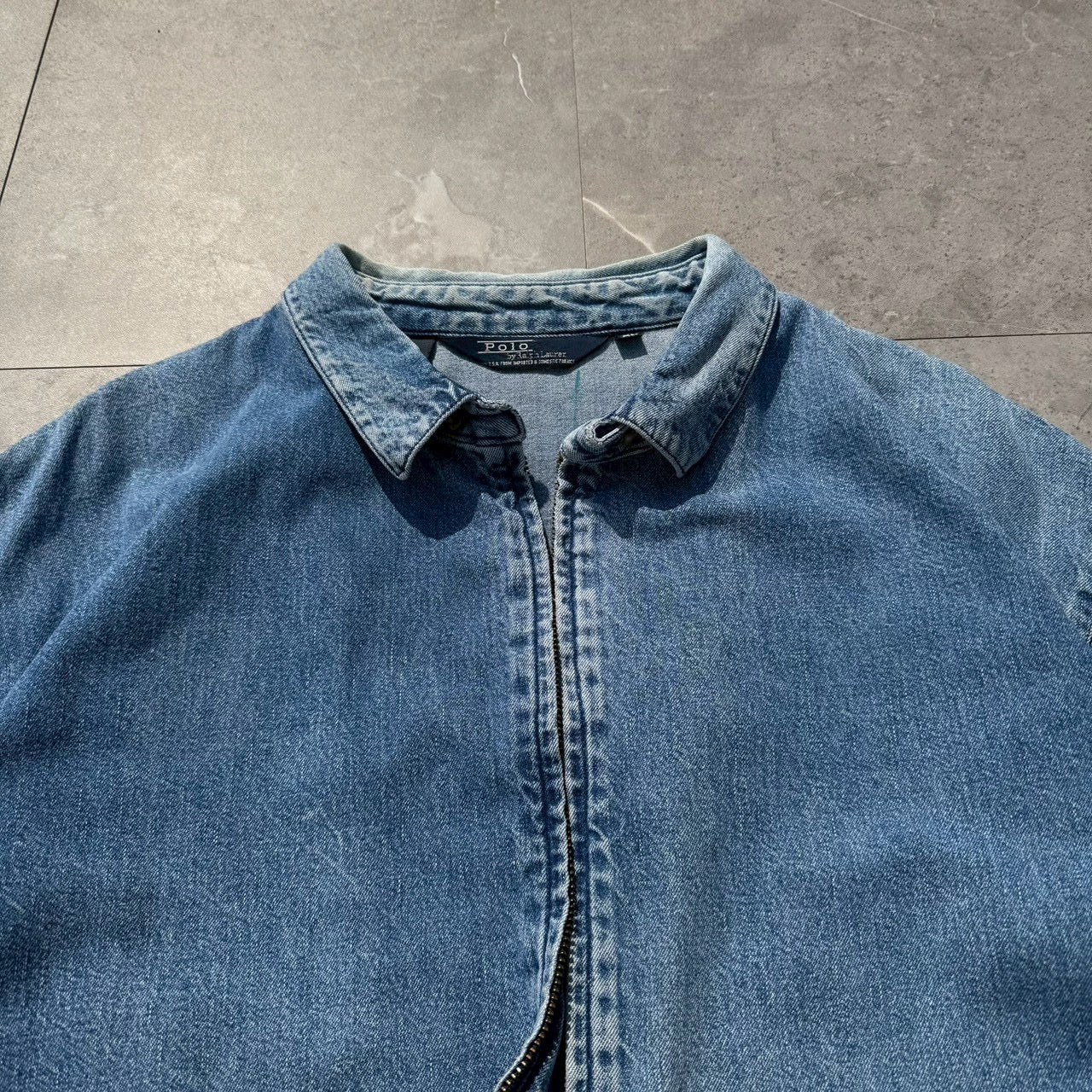 80s-90s Ralph Lauren Light Blue No-Pony Denim Swing Top Jacket