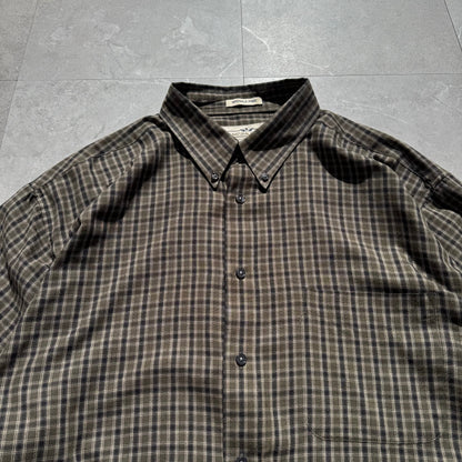 90s Natural Issue Olive Green Checkered Button Down Shirt KiiChain Clothing