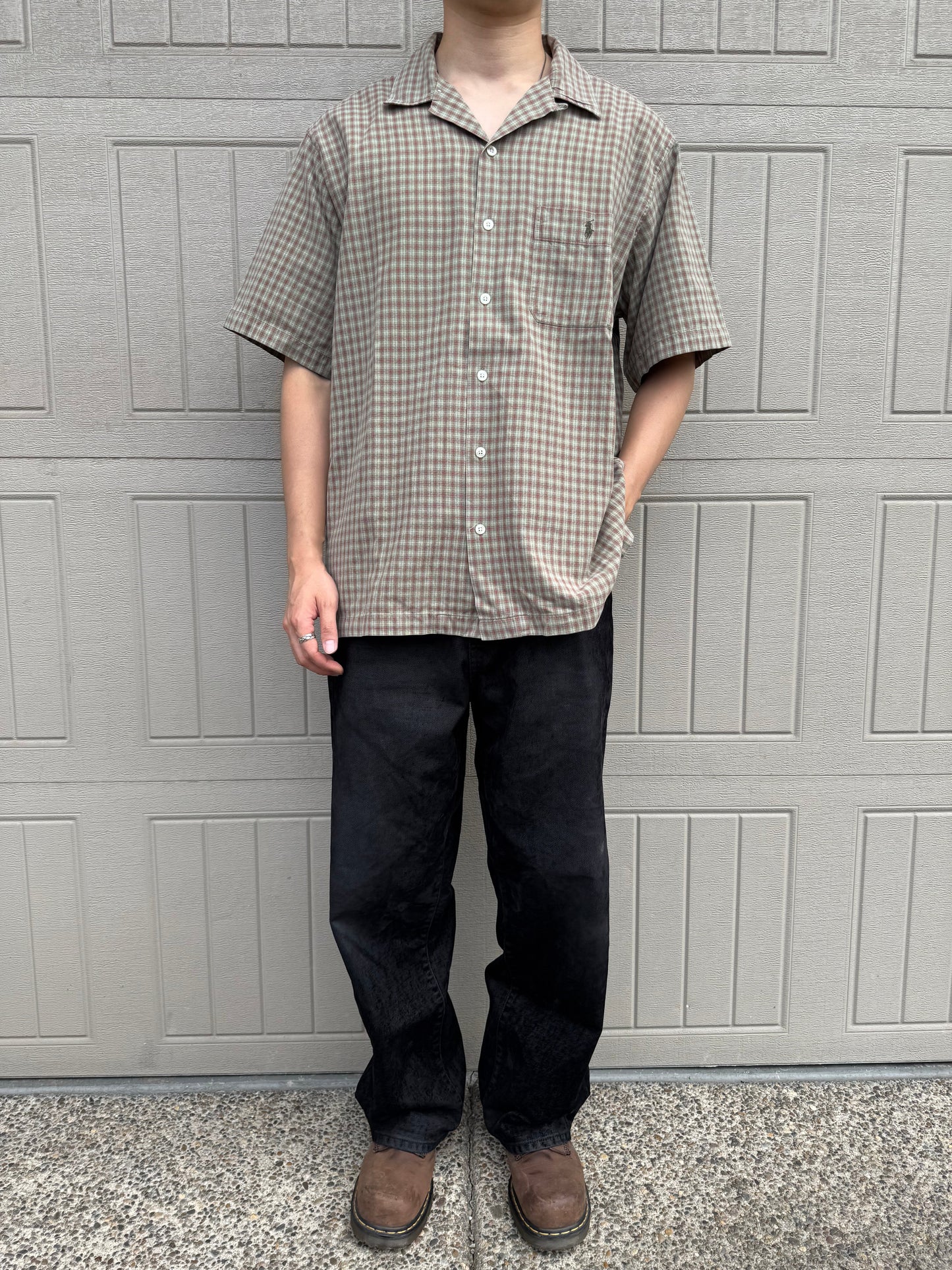 90s Ralph Lauren Adams Checkered Pocket Pony Cotton Short Sleeve Shirt KiiChain Clothing