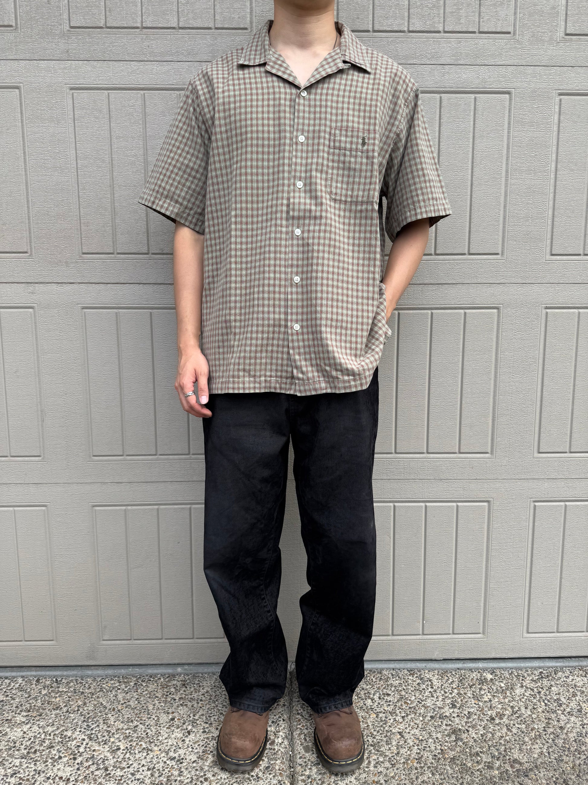 90s Ralph Lauren Adams Checkered Pocket Pony Cotton Short Sleeve Shirt KiiChain Clothing