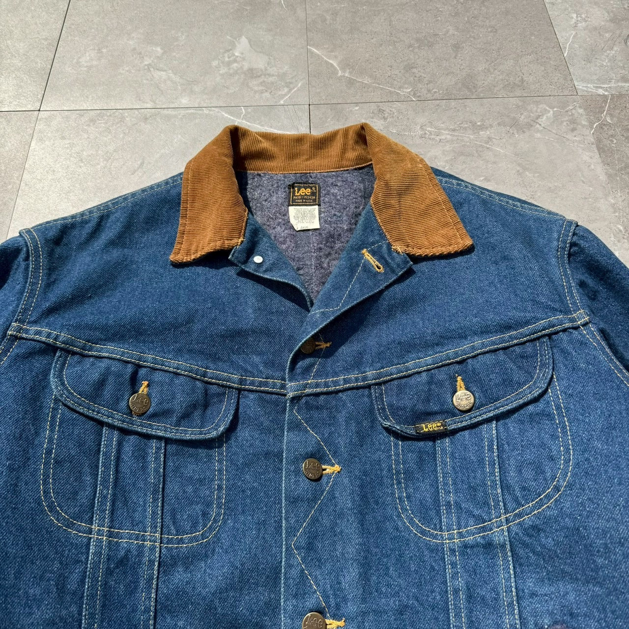 90s Lee Made in USA Blanket Lined Denim Jacket 46R