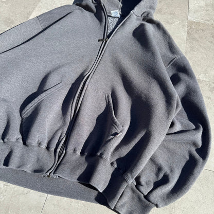 90s Russell Athletic Gray Zip-Up Hoodie KiiChain Clothing