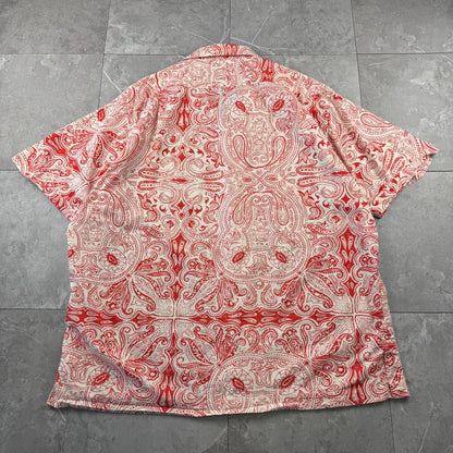00s Ralph Lauren Polo Jeans Co. Red Paisley Open Collar Shirt
