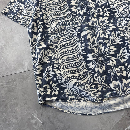 00s Polo by Ralph Lauren Bonnard Navy / Black Paisley Open Collar Shirt