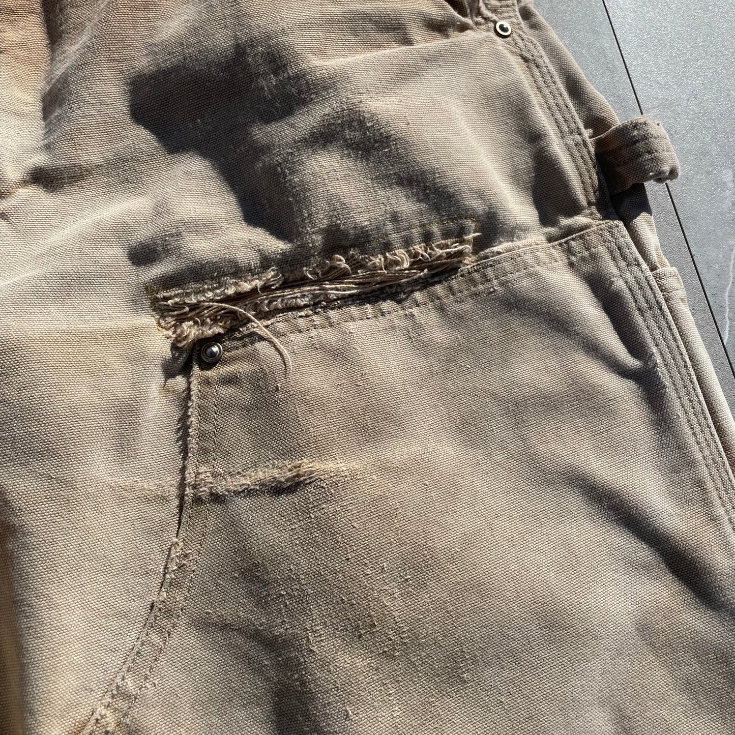 90s Carhartt Made in USA Beige Double Knee Work Pants 36x32