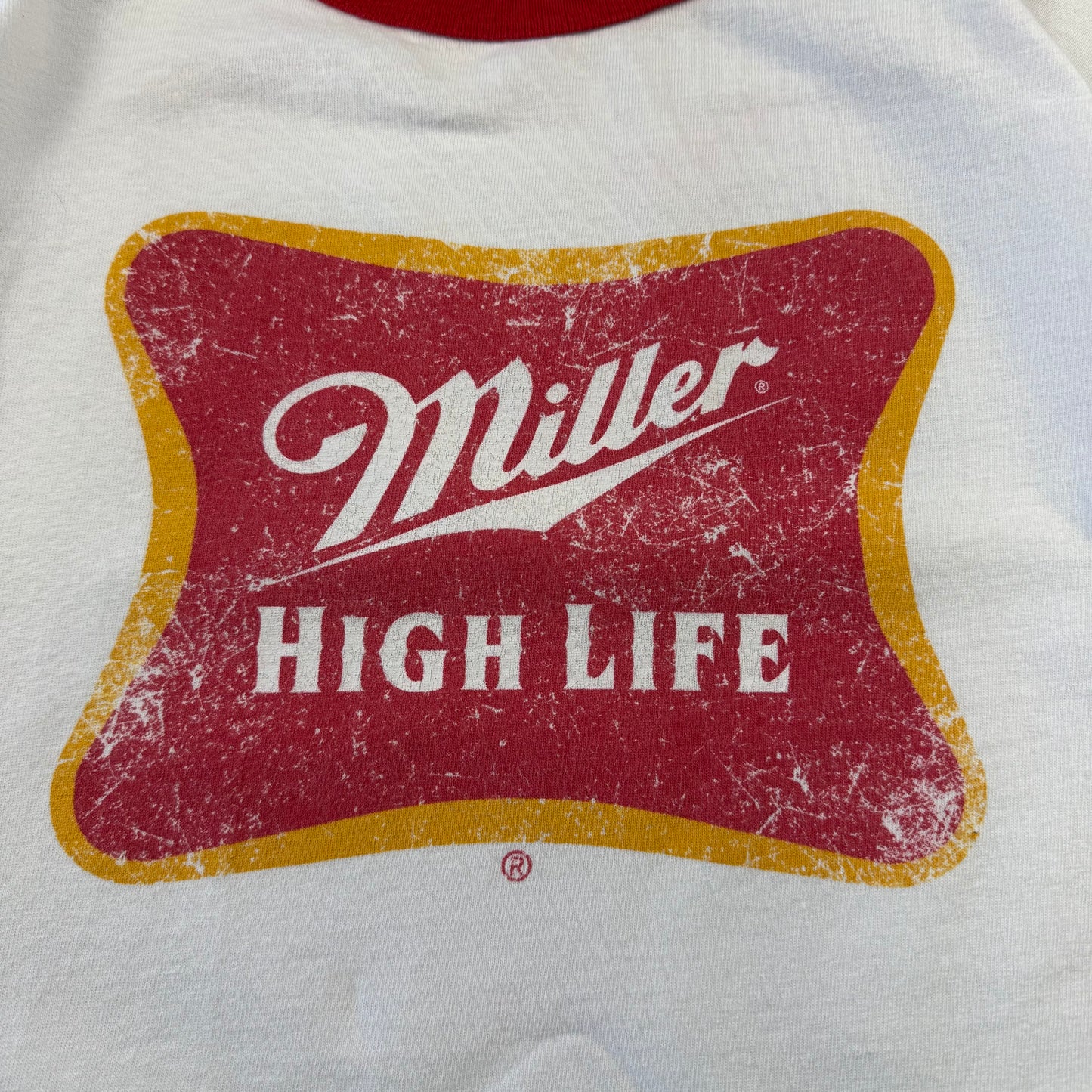 90s-00s AAA Miller High Life White & Red Ringer T-Shirt