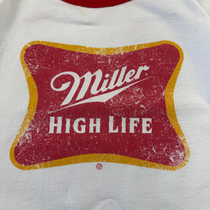 90s-00s AAA Miller High Life White & Red Ringer T-Shirt