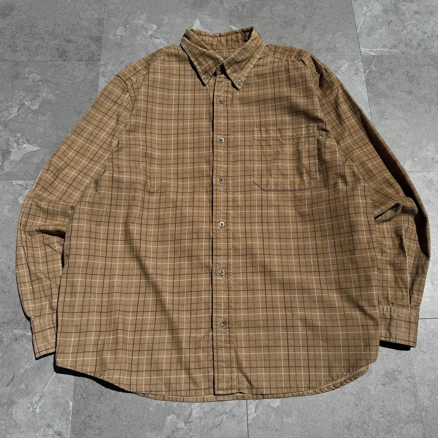 00s Eddie Bauer Corduroy Checkered Button Down Shirt KiiChain Clothing