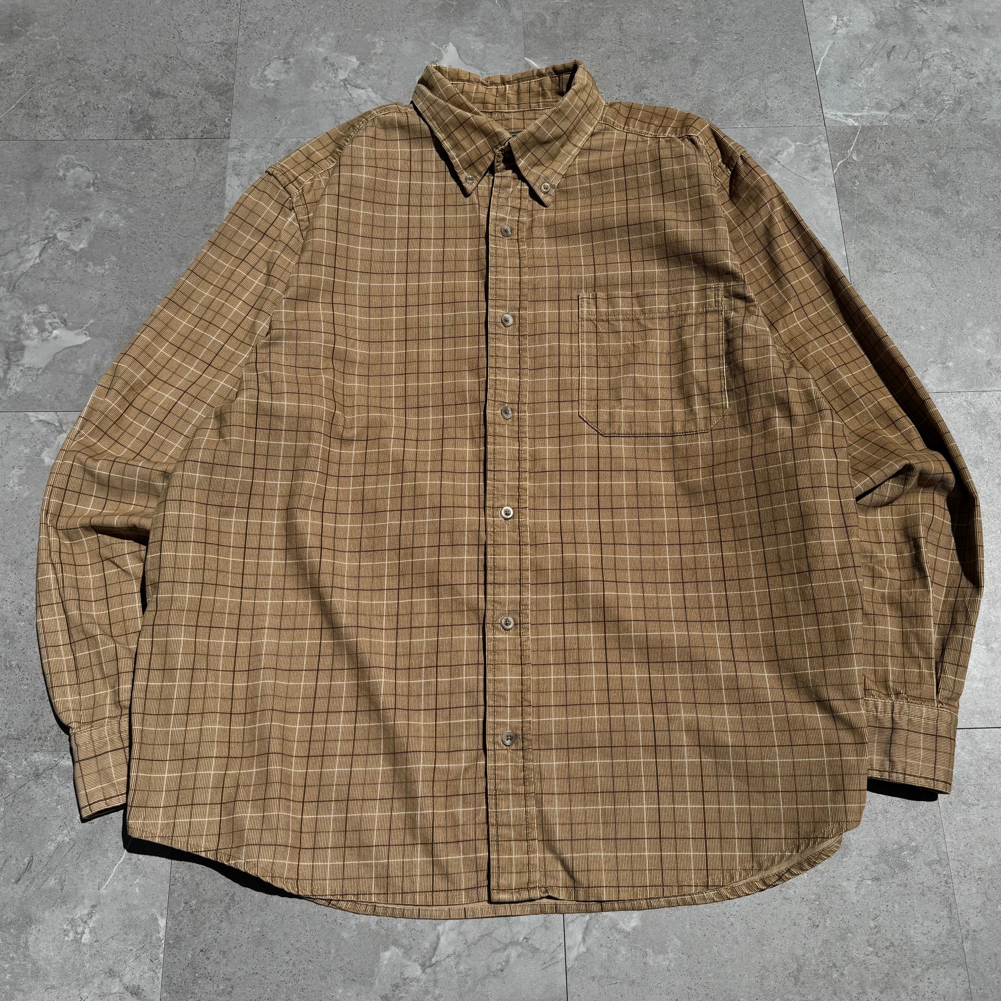 00s Eddie Bauer Corduroy Checkered Button Down Shirt KiiChain Clothing