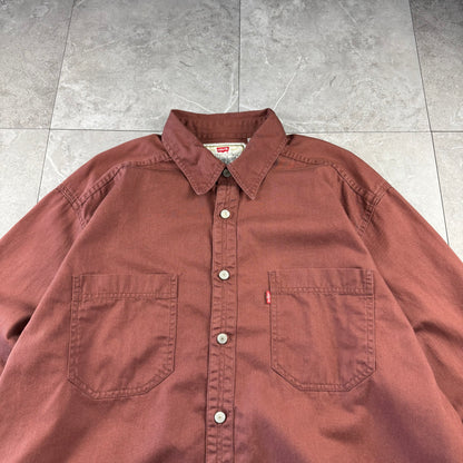 90s-00s Levi's Burgundy Heavyweight Dual Pocket Shirt