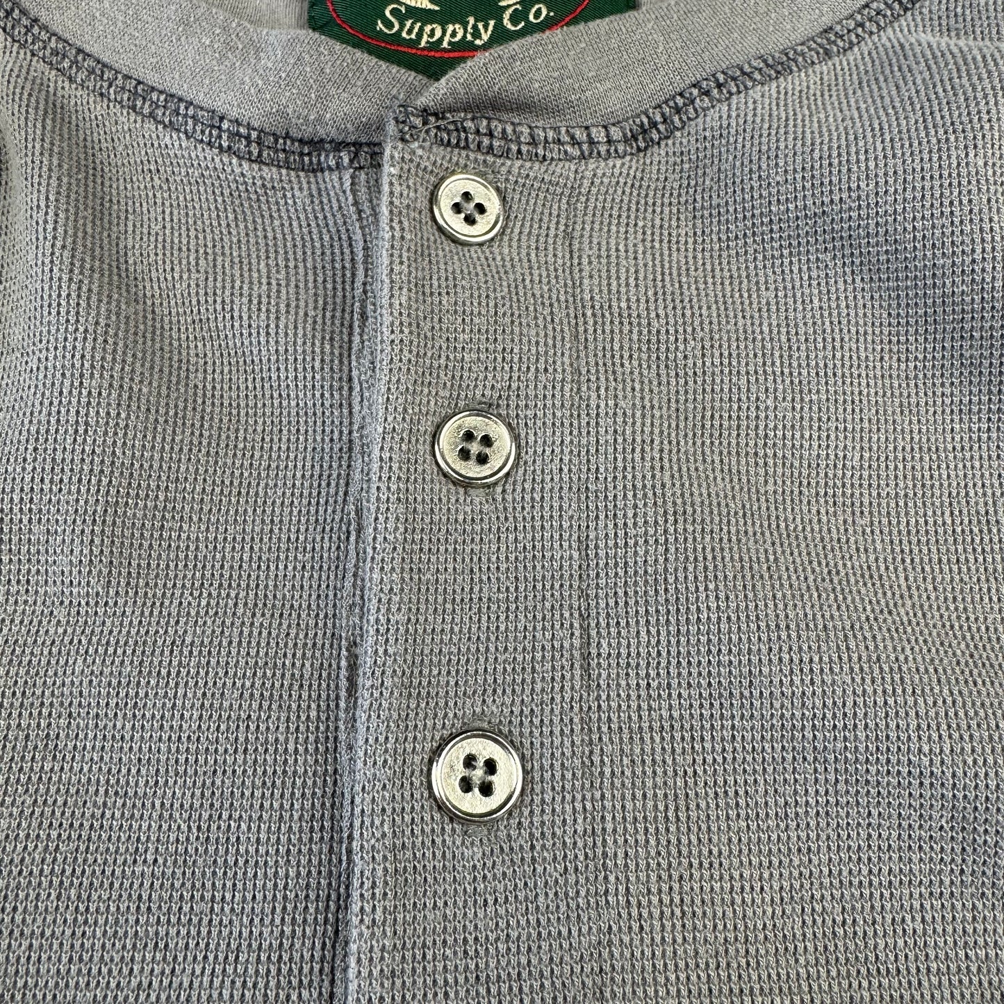 90s Stillwater Supply Co. Gray Henley Neck Long Sleeve Thermal