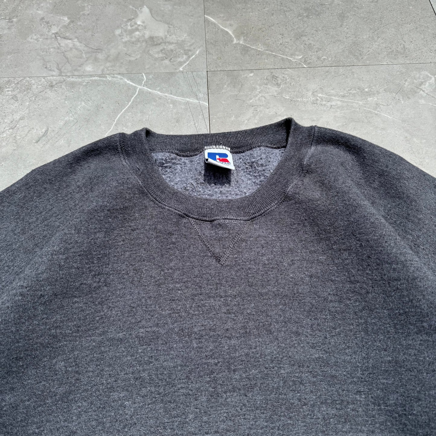 90s Russell Athletic Made in USA Dark Gray Sweatshirt KiiChain Clothing