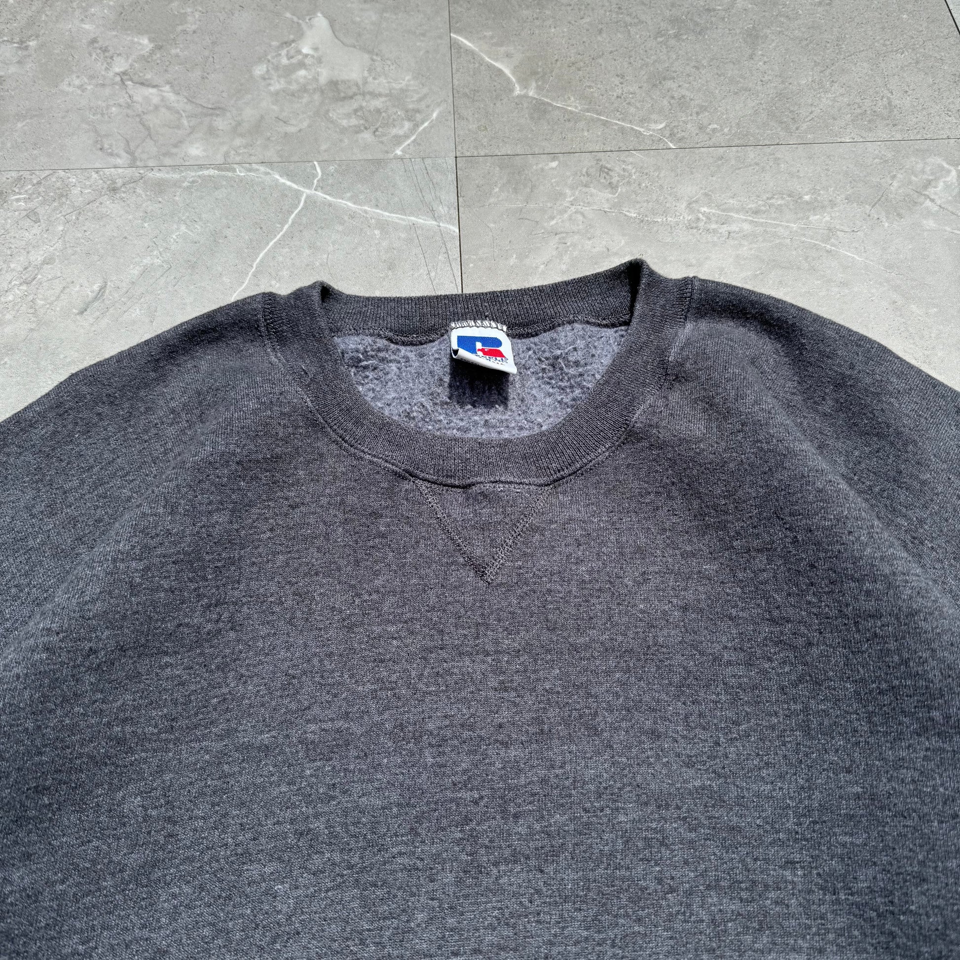 90s Russell Athletic Made in USA Dark Gray Sweatshirt KiiChain Clothing