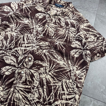 00s Polo by Ralph Lauren Clayton Brown Silk x Cotton Short Sleeve Shirt