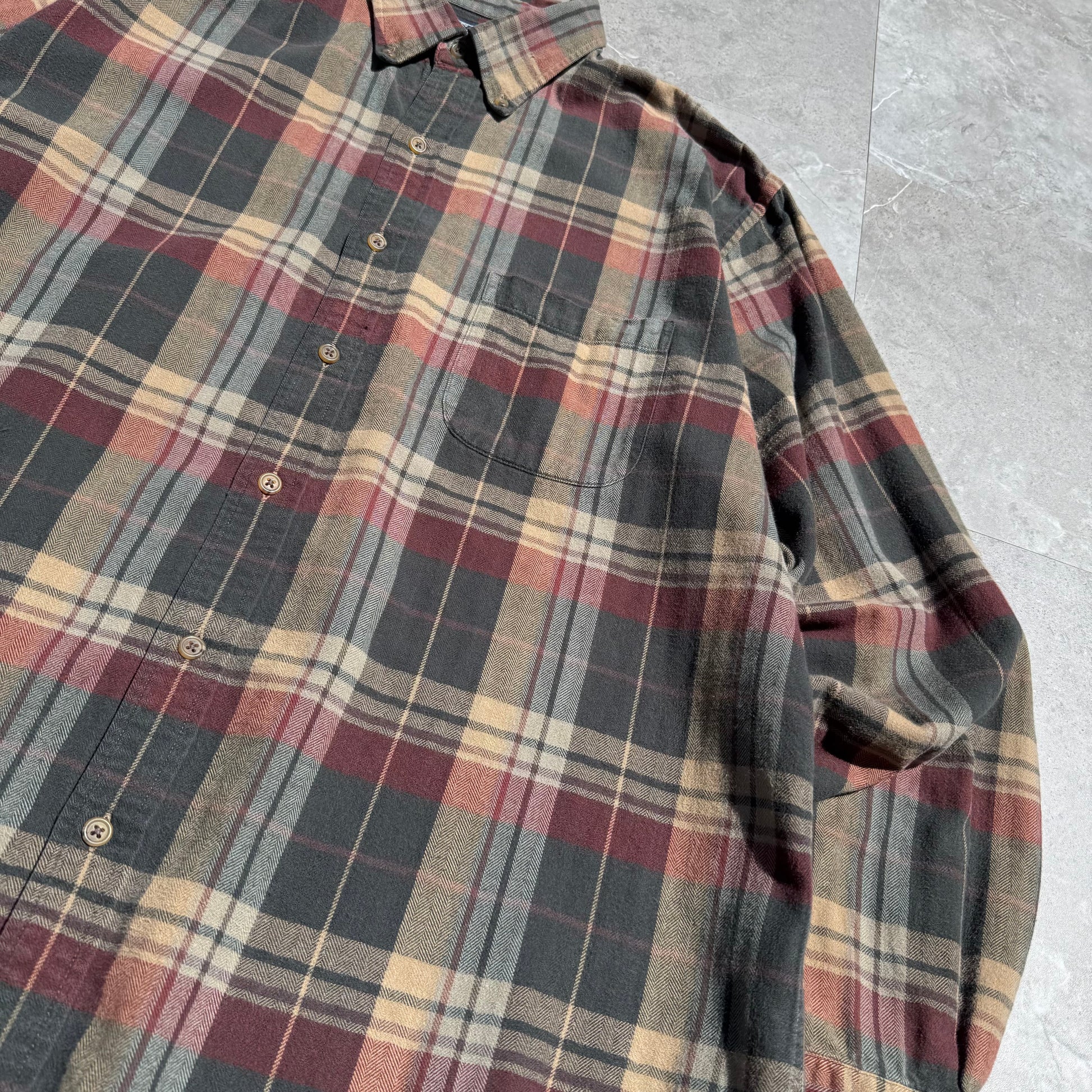 90s Lands' End Checkered Flannel Shirt KiiChain Clothing