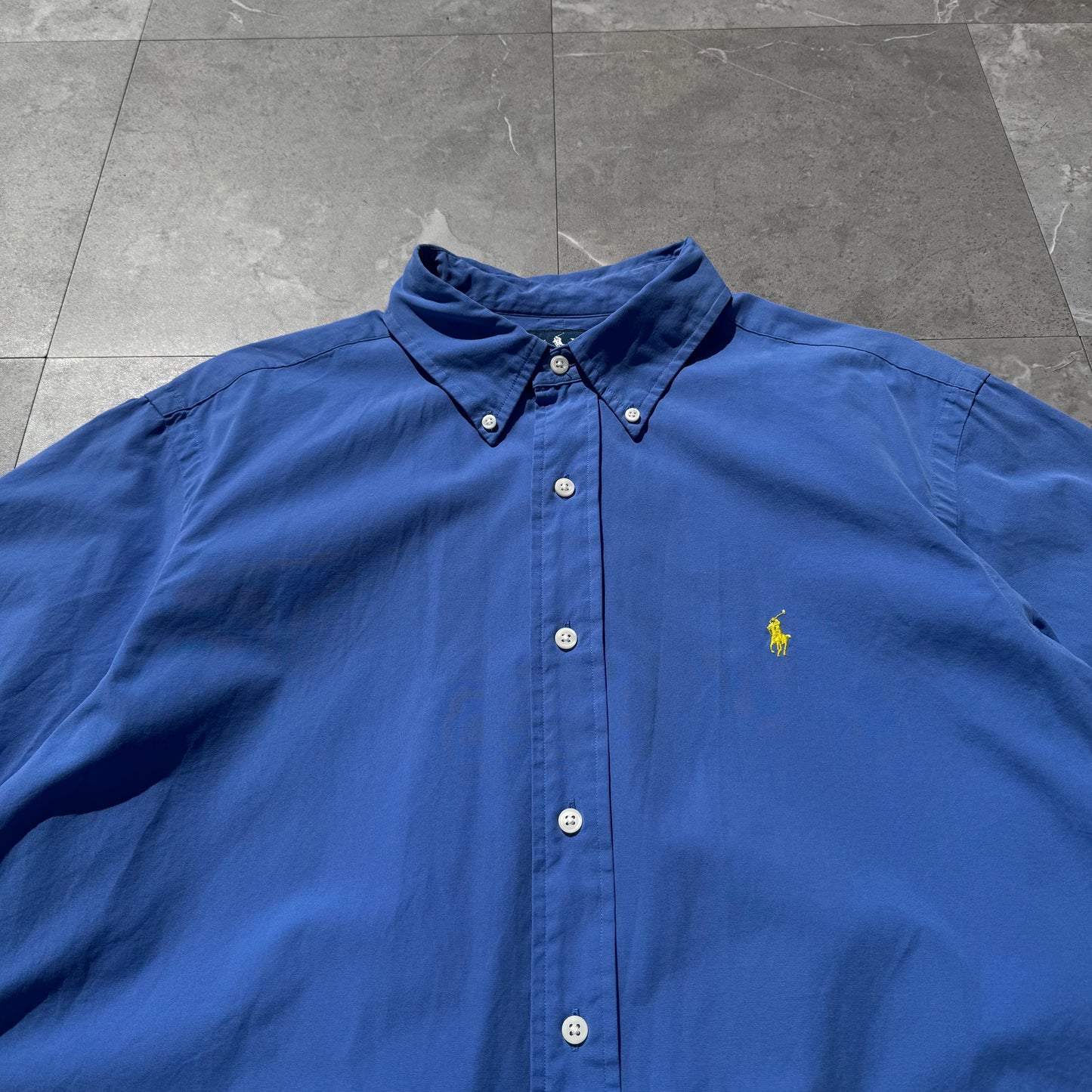 90s-00s Ralph Lauren “Classic Fit” Blue Button Down Short Sleeve Shirt KiiChain Clothing