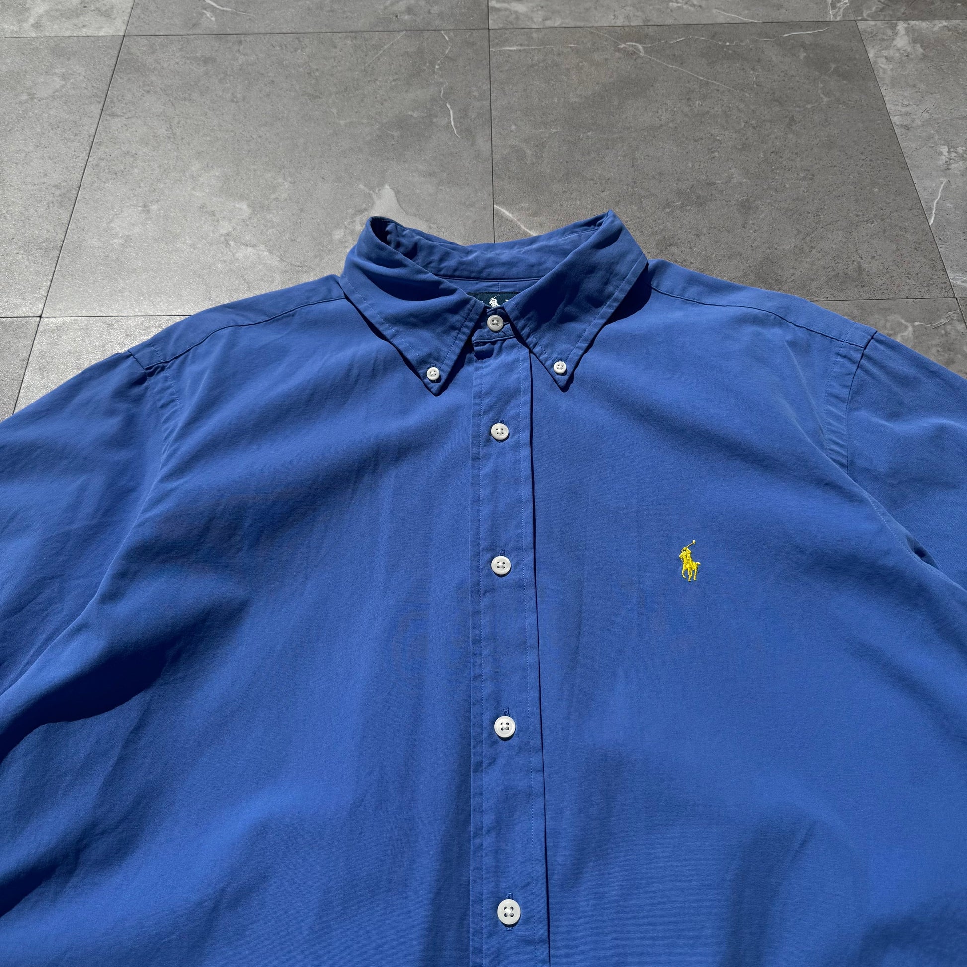 90s-00s Ralph Lauren “Classic Fit” Blue Button Down Short Sleeve Shirt KiiChain Clothing