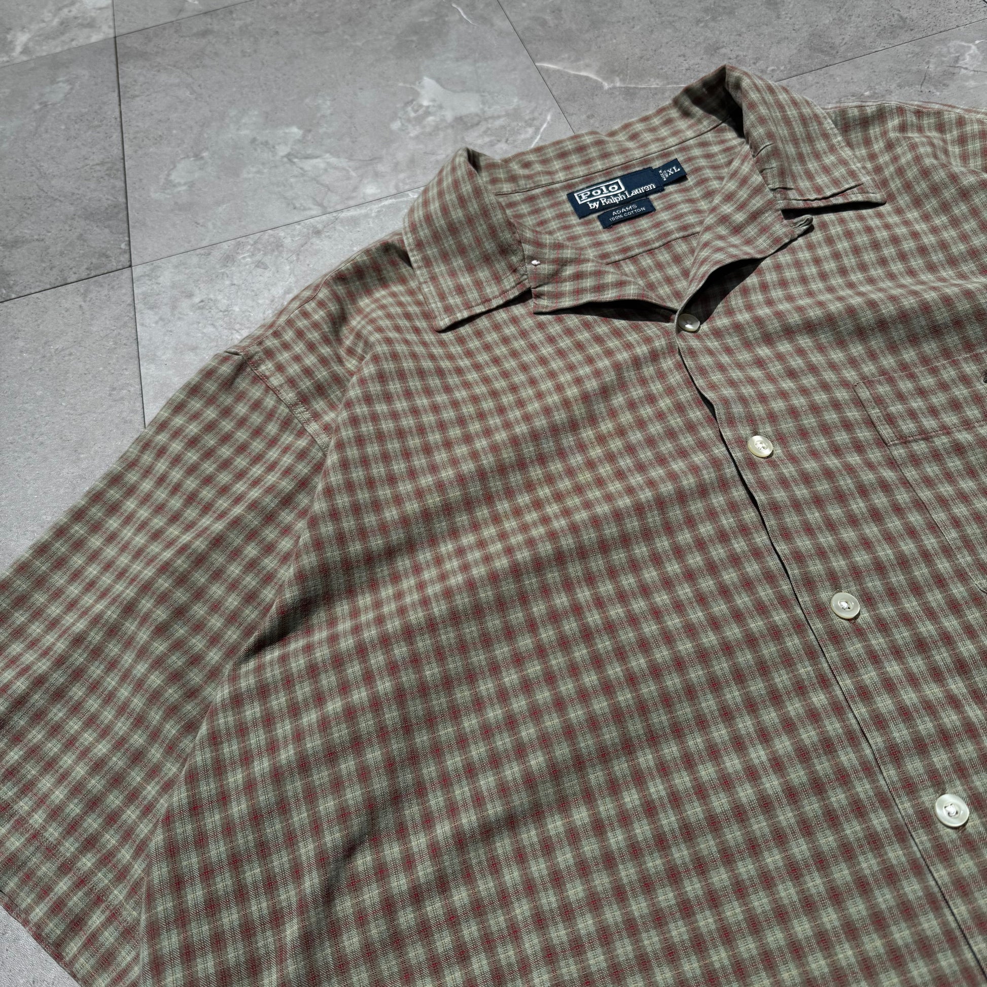 90s Ralph Lauren Adams Checkered Pocket Pony Cotton Short Sleeve Shirt KiiChain Clothing