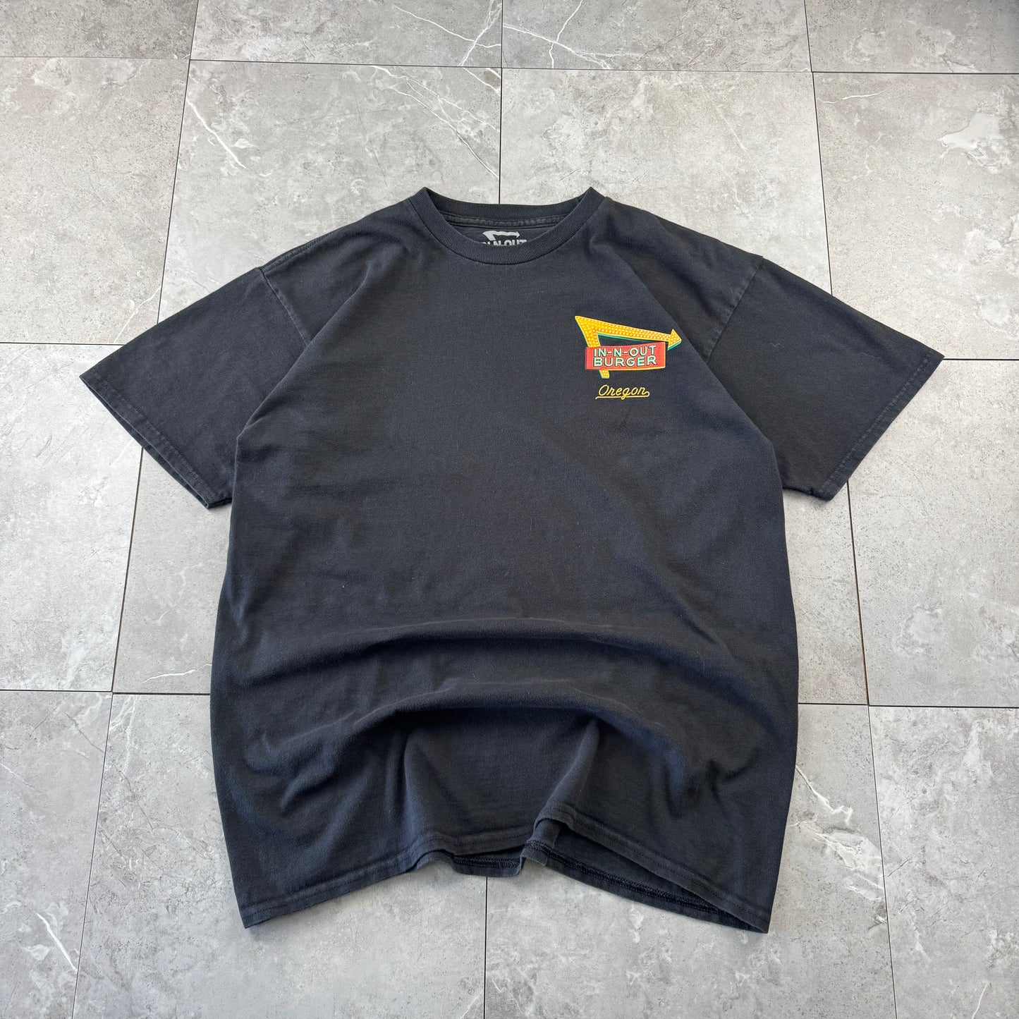 00s In-N-Out Burger Oregon Black Graphic T-Shirt