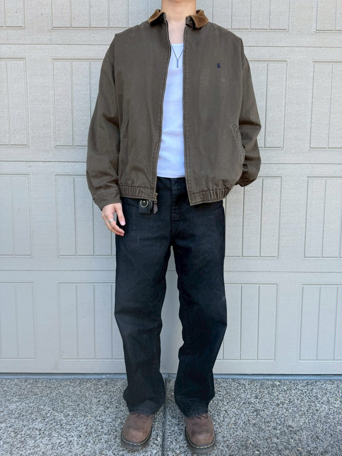 90s-00s Ralph Lauren Brown Corduroy Collar Swing Top Jacket