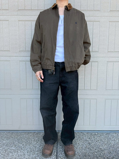 90s-00s Ralph Lauren Brown Corduroy Collar Swing Top Jacket
