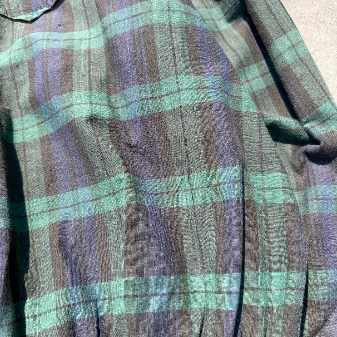 80s-90s Ralph Lauren Green Navy Checkered Harrington Jacket