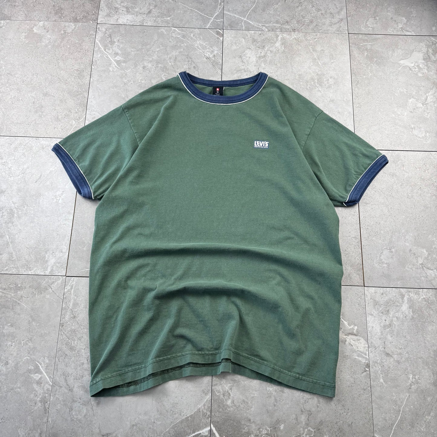 90s-00s Levi’s Green Heavyweight Made in USA Ringer T-Shirt