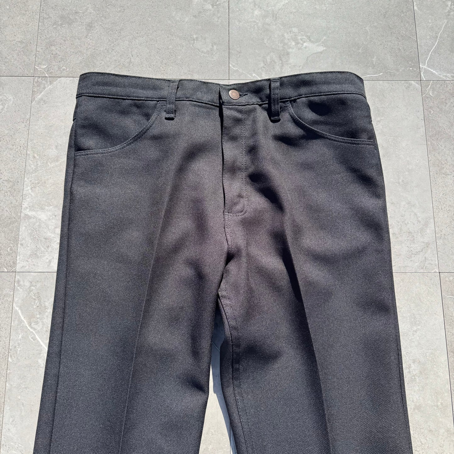 70s-80s Wrangler Made in USA Black Slacks 36x30