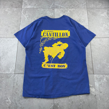 90s-00s Gildan La Guenze Cantillon C’est Bon Blue Graphic T-Shirt
