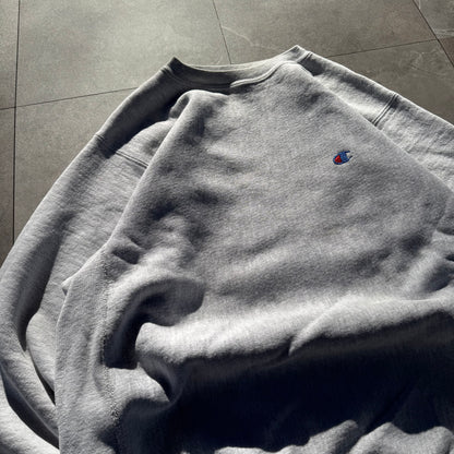 90s Champion Reverse Weave Made in USA Navy Logo Sweatshirt