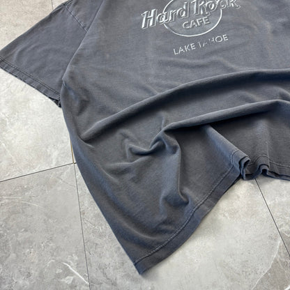 90s Hard Rock Cafe Lake Tahoe Faded Black Graphic T-Shirt