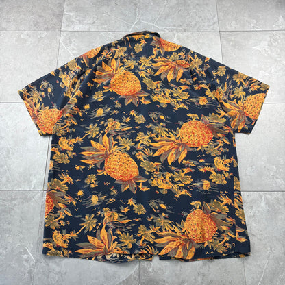 90s Avanti Black 100% Silk Open Collar Shirt