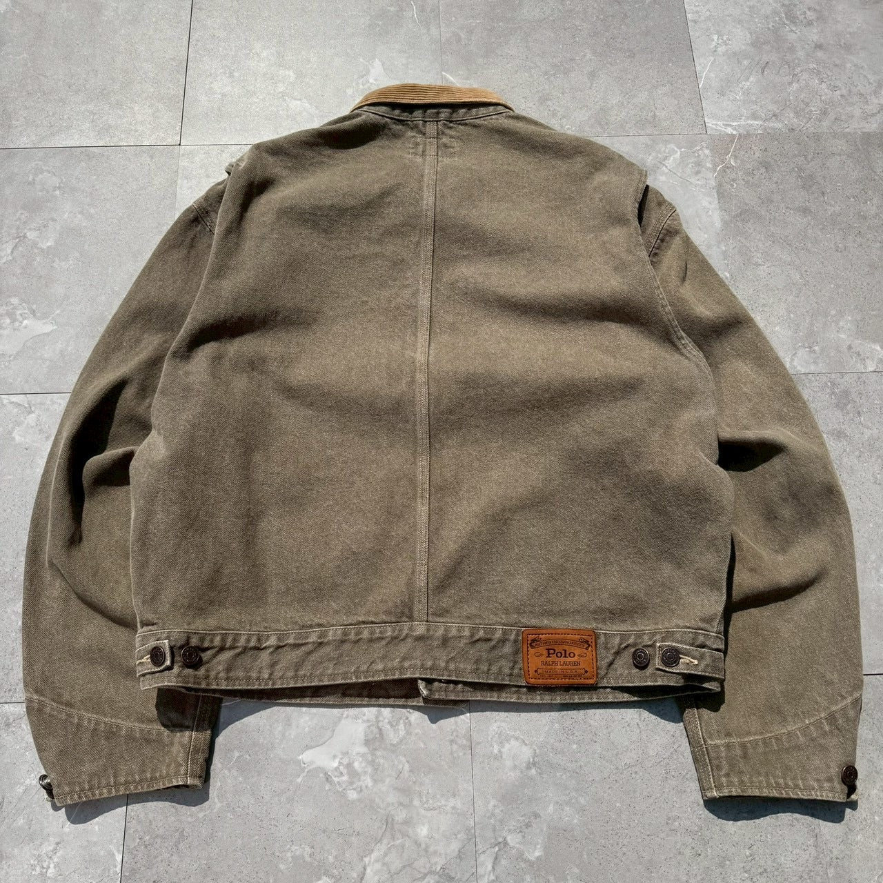 80s-90s Polo Ralph Lauren Corduroy Collar Canvas Trucker Jacket